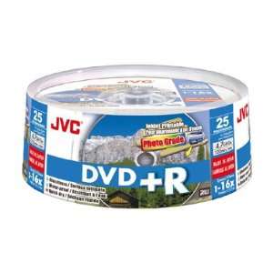  JVC Photo Grade DVD+R, 16X, White Inkjet Printable 