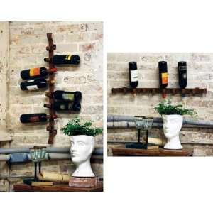  Rustic Iron Wall mounted Wine Rack: Home & Kitchen