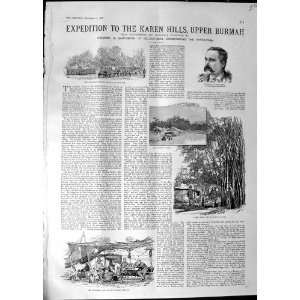  1888 Expedition Karen Hills Upper Burmah Sartorius