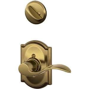   Brass F Series Accent Lever Left Handed Dummy Interior Pack with Dead