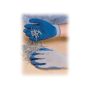 Tek(R), Regular Grade, Blue Latex Crinkle Grip, Gray Cotton 