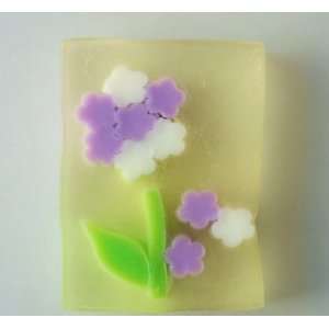  Purple Flower Large Glycerin Soap Beauty