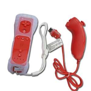  Nintendo Wii Remote and Nunchuck Controller Combo   Red 