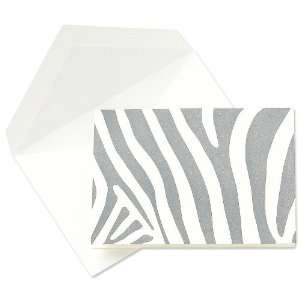  Crane & Co. Zebra Print Letterpress Pearl White Notes 