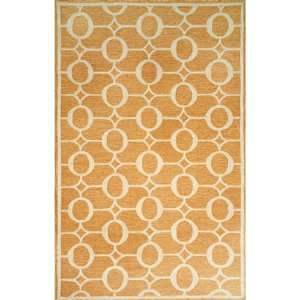 Indoor/Outdoor Hand Tufted Area Rug Arabesque 8 Square Orange Carpet 
