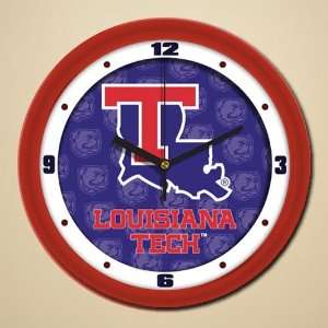   Tech Bulldogs Royal Blue Red Dimension Wall Clock: Sports & Outdoors