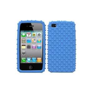  Mybat iPhone 4 Silicone Skin Case with Dots   Blue: Cell 