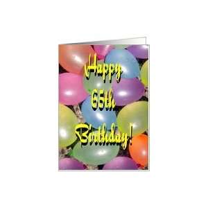    65th sixty fifth Happy Birthday Balloons Card: Toys & Games