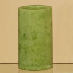    Green Battery Operated Pillar LED Flicker Candle: Home & Kitchen