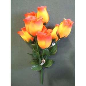    Tanday (Orange) 12 Rose Bud Wedding Bouquet. 
