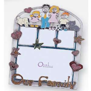  4 Slots, Our Family Pewter Picture Frame
