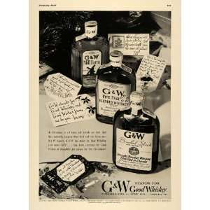  1937 Ad G & W Good Whiskey Bourbon Blended Mill Farm 