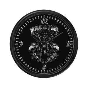  Wall Clock Wild And Free Skeleton Biker And Eagles 