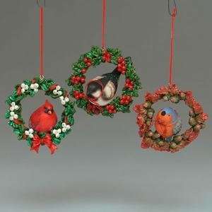  Sparrow Bird Perched In Woodlands Wreath Christmas 