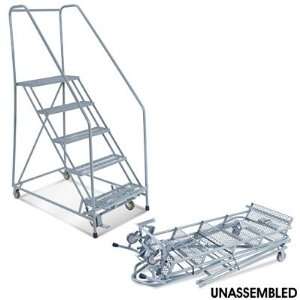  9 Step Safety Angle Rolling Ladder with 12 Top Step 