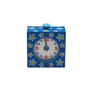  Blue Stars Wooden Alarm Clock
