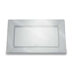   Yoshi Clear Premium Plastic Rectangle Lunch Plates 