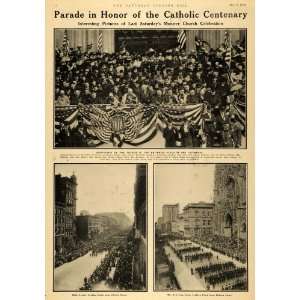   Catholic Centenary Celebrate Parade New York   Original Halftone Print