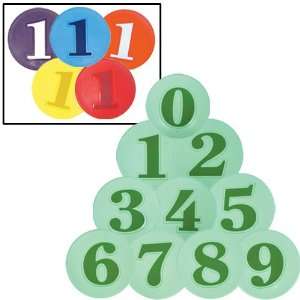  Numbered (0 9) Poly Spots in Colors (SET)   Green Sports 