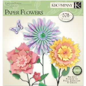   Paper Crafting Pad Cardstock Flowers 587pc by K&Company Arts, Crafts