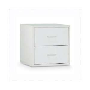  Neu Home 15 Inch Two Drawer Storage Cube in White