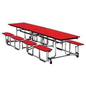  KI Furniture Fold and Roll SplitBench Table with Chrome 