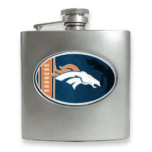  Denver Broncos Stainless Steel Hip Flask: Kitchen & Dining