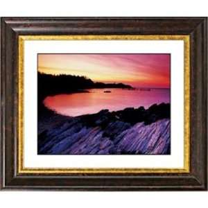  Red Lake Sunset Copper Bronze Frame 24 7/8 Wide Wall Art 