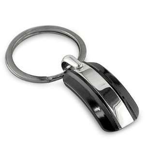  Black Titanium and Sterling Silver Racer Key Ring Jewelry