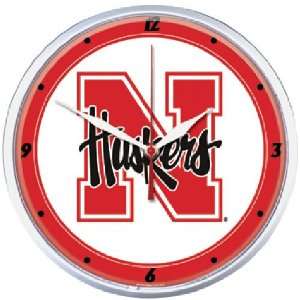 Nebraska Corn Huskers NCAA Round Wall Clock:  Sports 