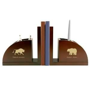 Personalized Stock Broker Book Ends and Organizer 