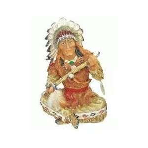   : Indian Native American With Peace Pipe Figurine 10 Home & Kitchen