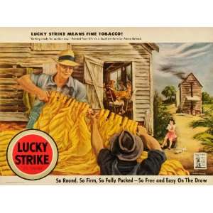  1943 Ad Lucky Strike Cigarettes American Tobacco Leaf 
