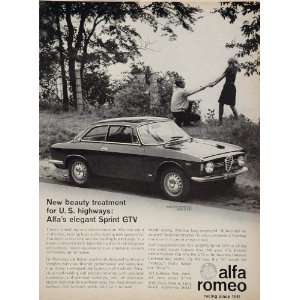 1967 Alfa Romeo Sprint GTV Bertone Sports Car Price Ad   Original 