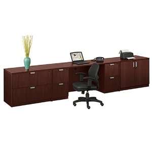   Contemporary Wall Storage Unit American Dark Cherry: Office Products