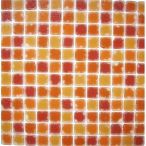  Red Mix Tumbled Glass Mosaic Tile