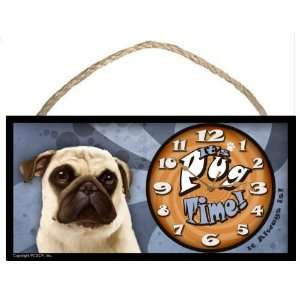  Pug Its Pug Time! (it always is!) Dog Clock New Made in 