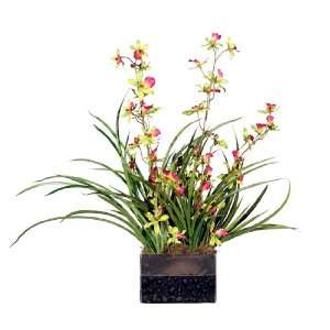   Artificial Potted Tiger Orchid Silk Flower Arrangement: Home & Kitchen