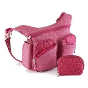   Excursion Messenger Cross Body Bag Pockets Galore Gift in ROSE PINK