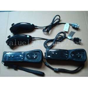  2x NEW Remote Nunchuck Controller for Nintendo Wii Black 