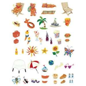  Summer Fun Embroidery Designs on a Brother Embroidery Card 