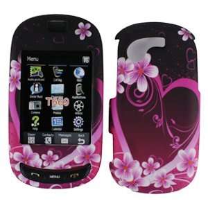  Pink with Purple Love Flower Heart Rubber Texture Samsung 