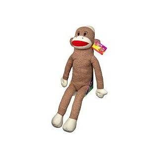  VERY BIG PLUSH SOCK MONKEY is 54 Inches Tall   4 and 1/2 FEET TALL 
