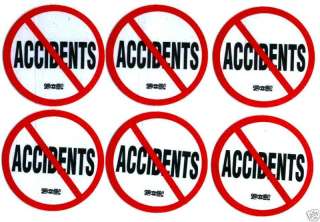 NO ACCIDENTS UNION MADE SAFETY HARD HAT STICKERS  