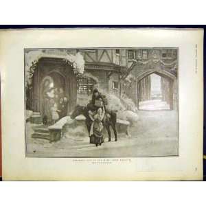 Christmas Eve At The Hall Macbeth Old Print 1903 