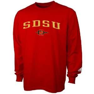 adidas San Diego State Aztecs Scarlet In Play Long Sleeve T shirt 