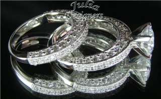 5ct Brilliant Cut Engagement/Wedding Ring Set, Size 9  