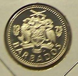 BARBADOS , 1975 10 CENTS , NICE PROOF COIN  