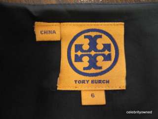 Tory Burch Black Sleeveless Scoop Neck Gold Full Front Zip Dress 6 