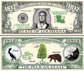 THE STATE OF LOUISIANA DOLLAR BILL (2/$1.00)  